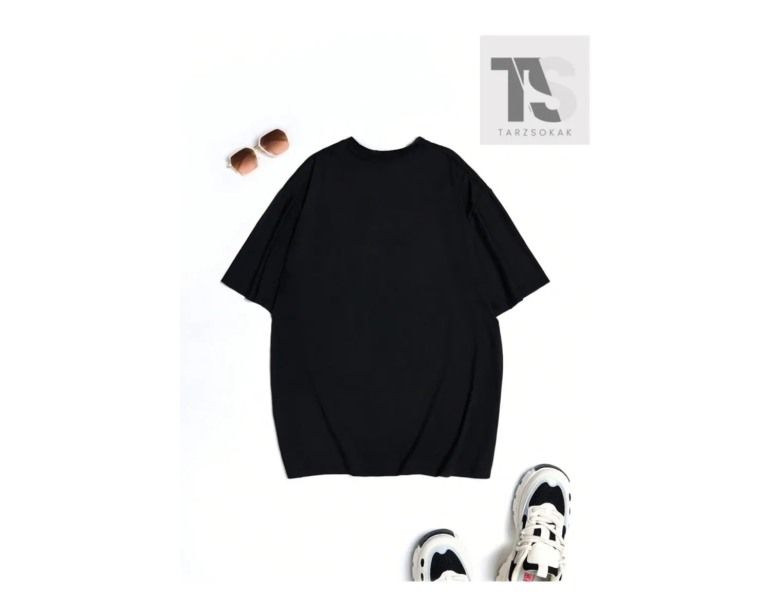 Goth Sloganı Kafatası Grafikli Damla Omuzlu Tişört