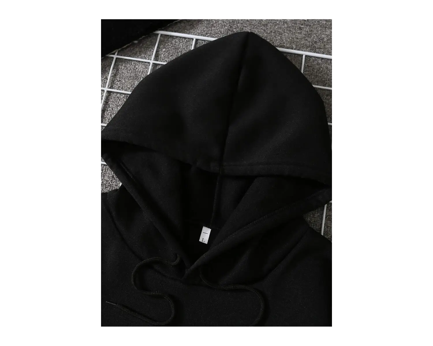 Graphic Print Kangaroo Pocket Drawstring Hoodie Siyah