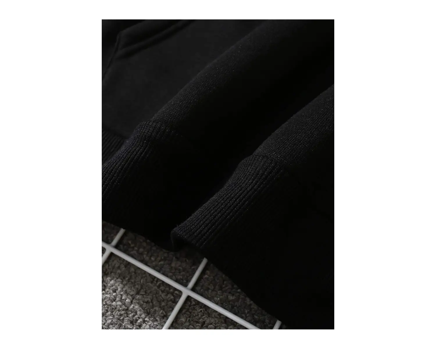 Graphic Print Kangaroo Pocket Drawstring Hoodie Siyah