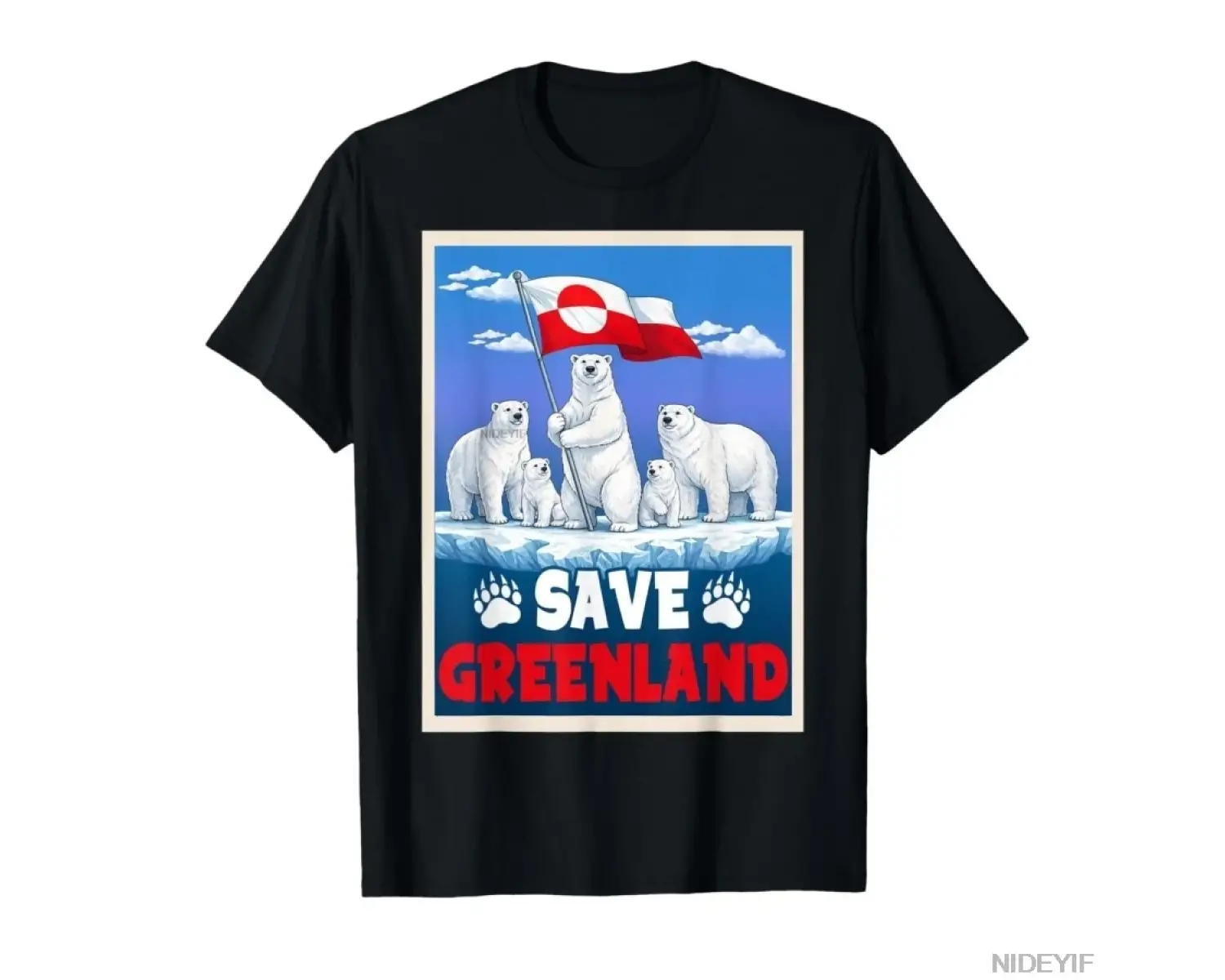 Greenland Bayrağı Ayı Kalaallit Greenlanders T-shirt Erkekler Kadınlar Için % 100% Pamuk T Sh