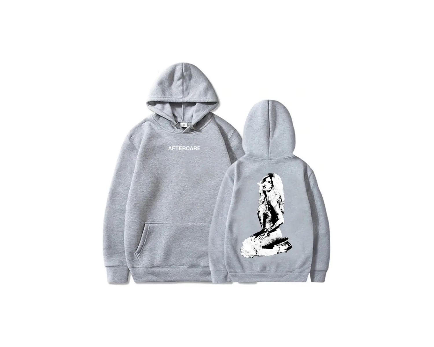 Gri AFTERCARE Rhinestone fotoğraflı üst Nessa Barrett kıcı