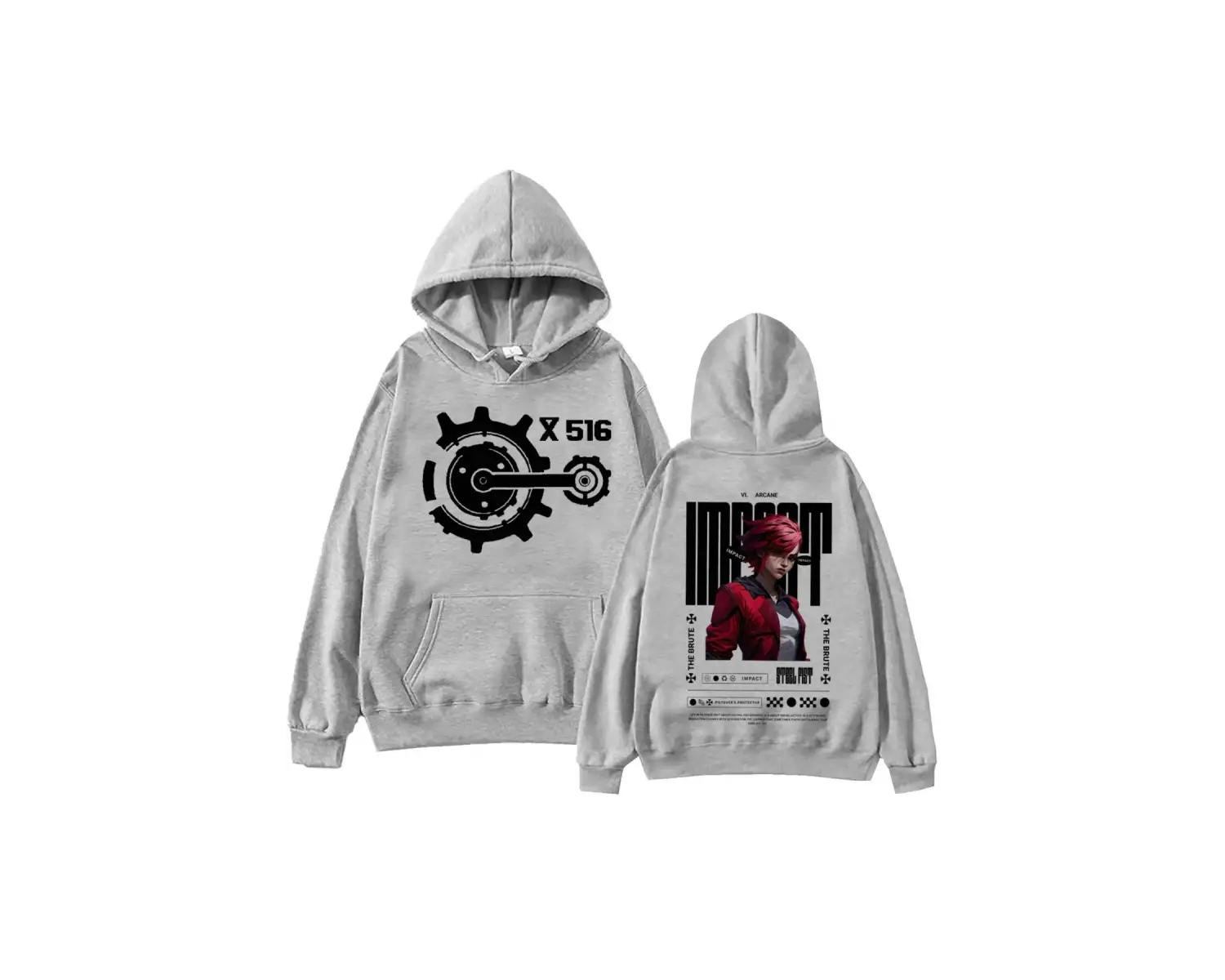 Gri Arcane-Vi Harajuku Hip Hop