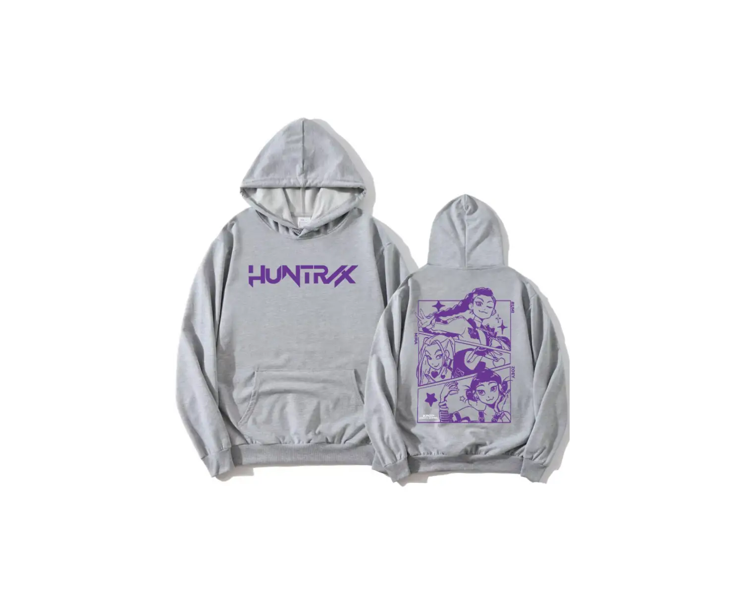 Gri KPop Demon Hunters Saja Boys Derpy TigerModa Film Baskıl