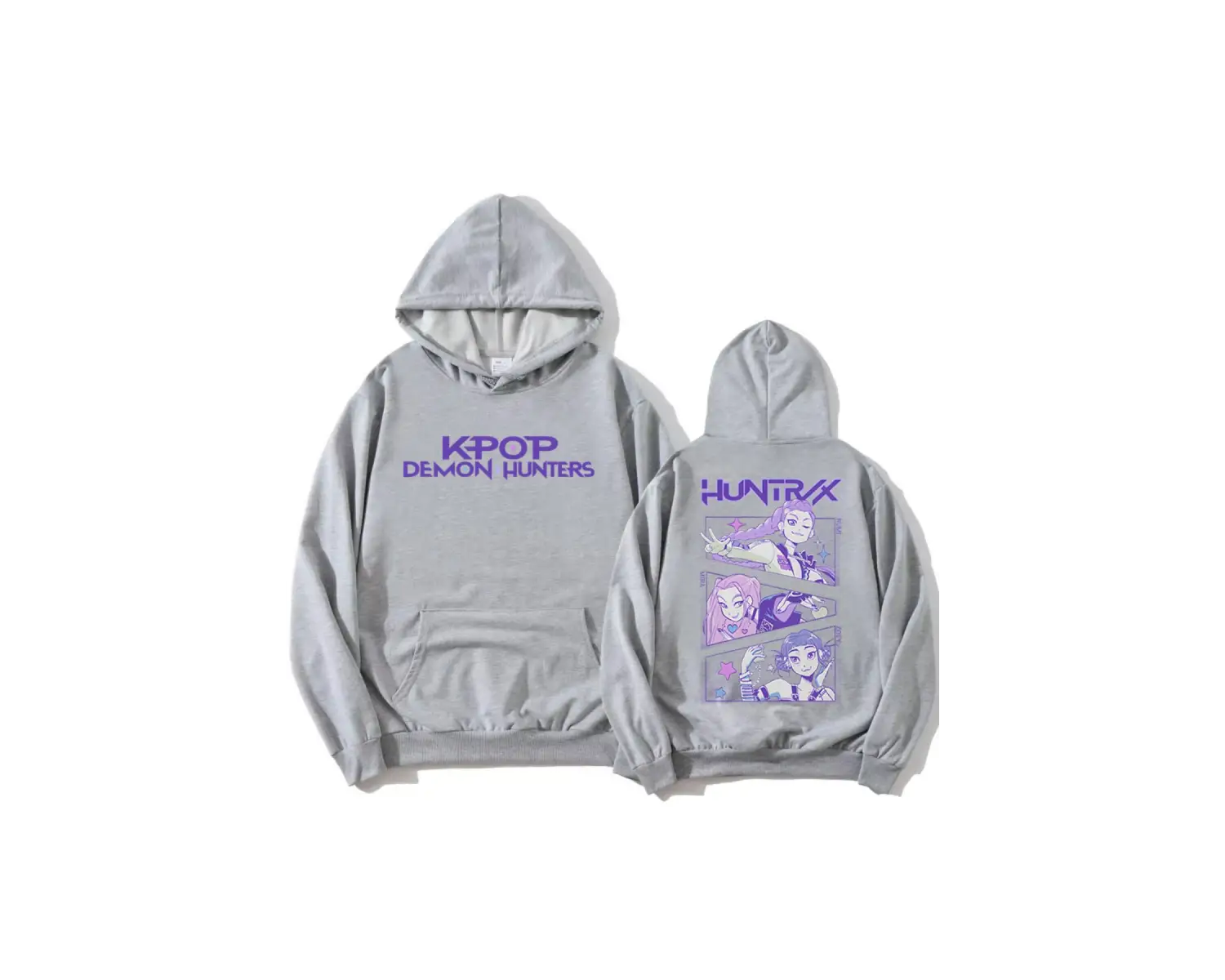 Gri KPop Demon Hunters Saja Boys Derpy TigerModa Film Baskıl