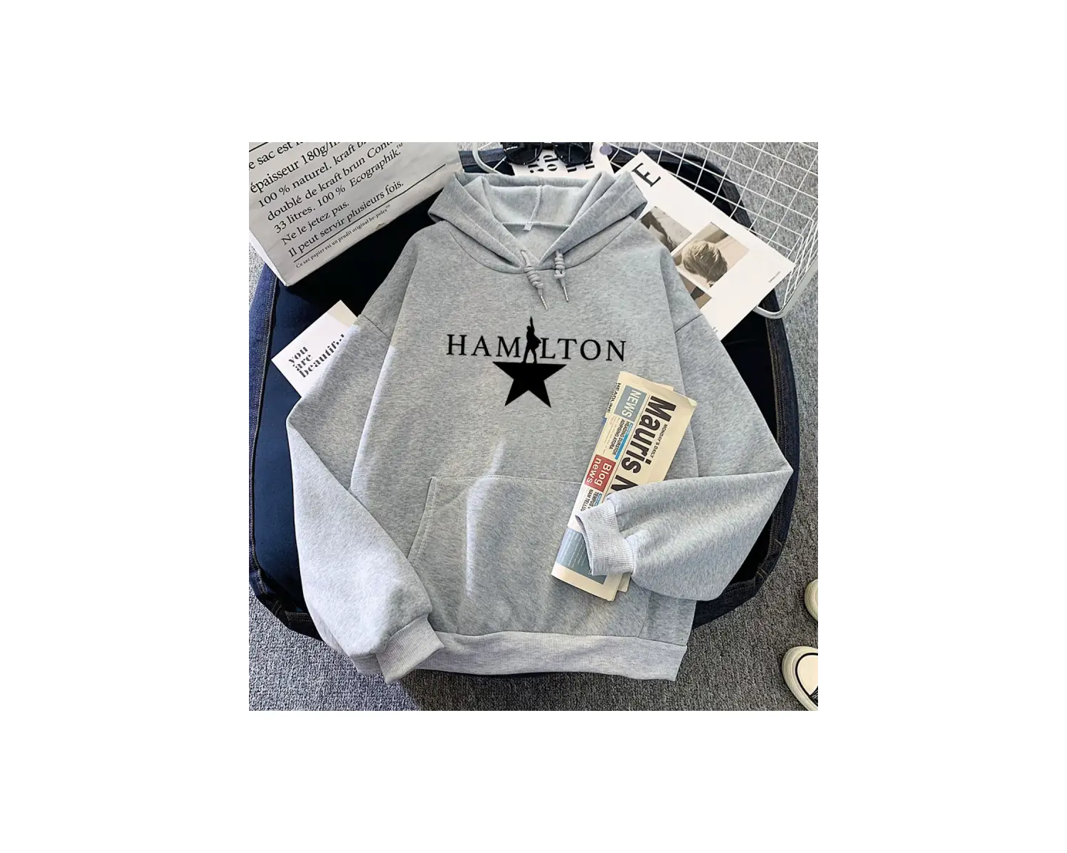 Gri Müzikal Hamiltonn Hoodies usıcak modal