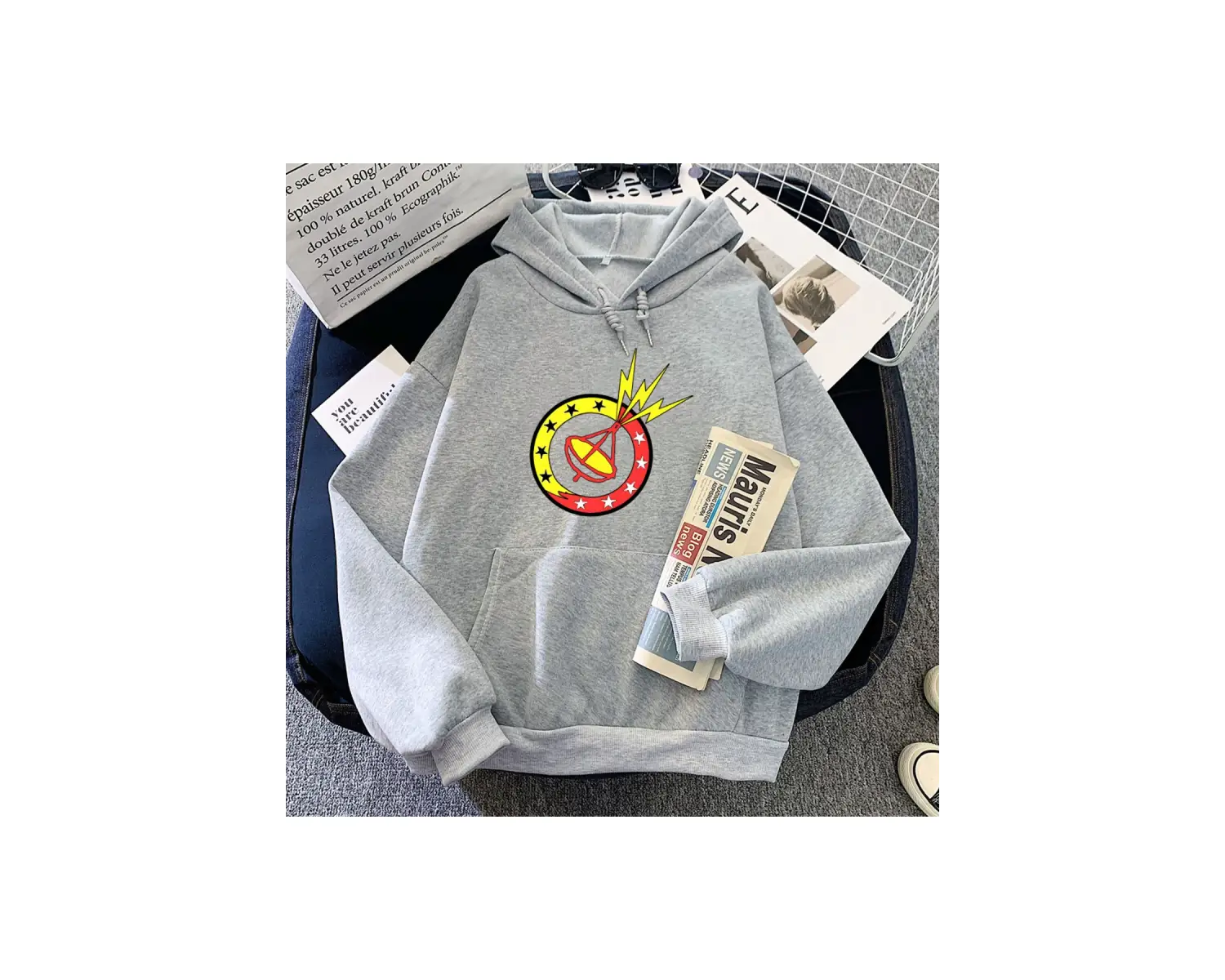 Gri Rock Grubu U2 Hip Hop Rahat Moda Ağır Zihinsel Streetwe