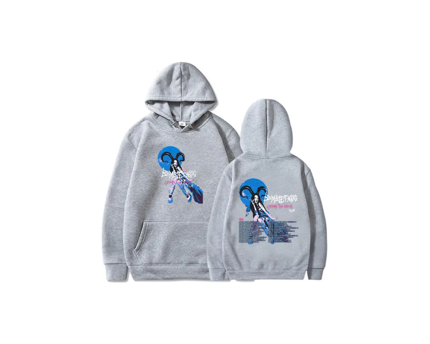 Gri Taç Cadı Turu Bambie Thug kıcı Grafik Rahat