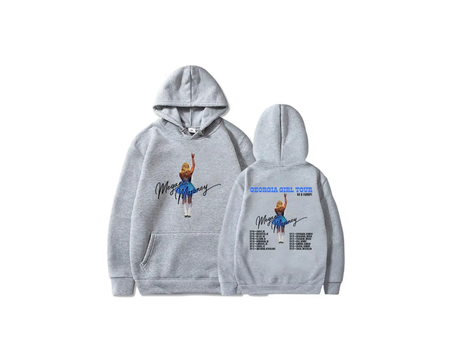 Gri Unisex Megan Moroney Georgia Kız Turu Kapüşonlular 2025 Albümü 6 Ay Sonra Sıcak Ka