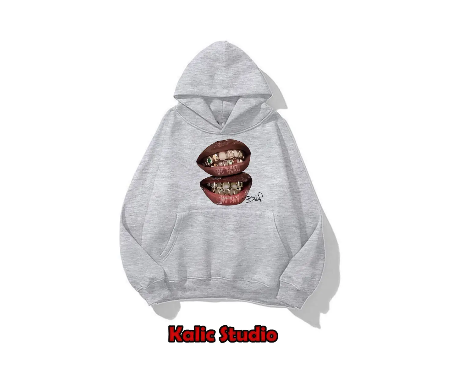 Grillz oversize sweatshirt gri