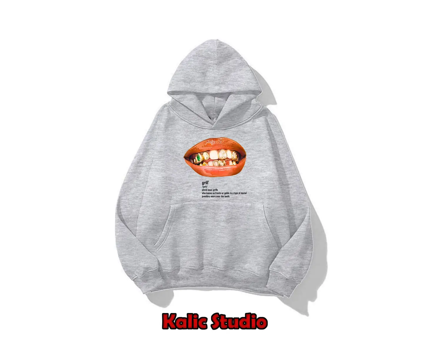 Grillz oversize sweatshirt gri