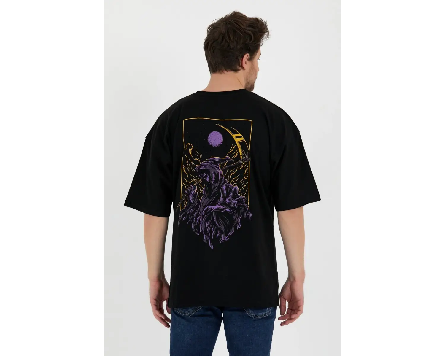 Grim Reaper Siyah Oversize Unisex T-shirt