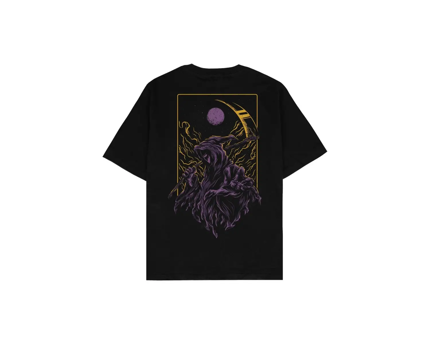 Grim Reaper Siyah Oversize Unisex T-shirt