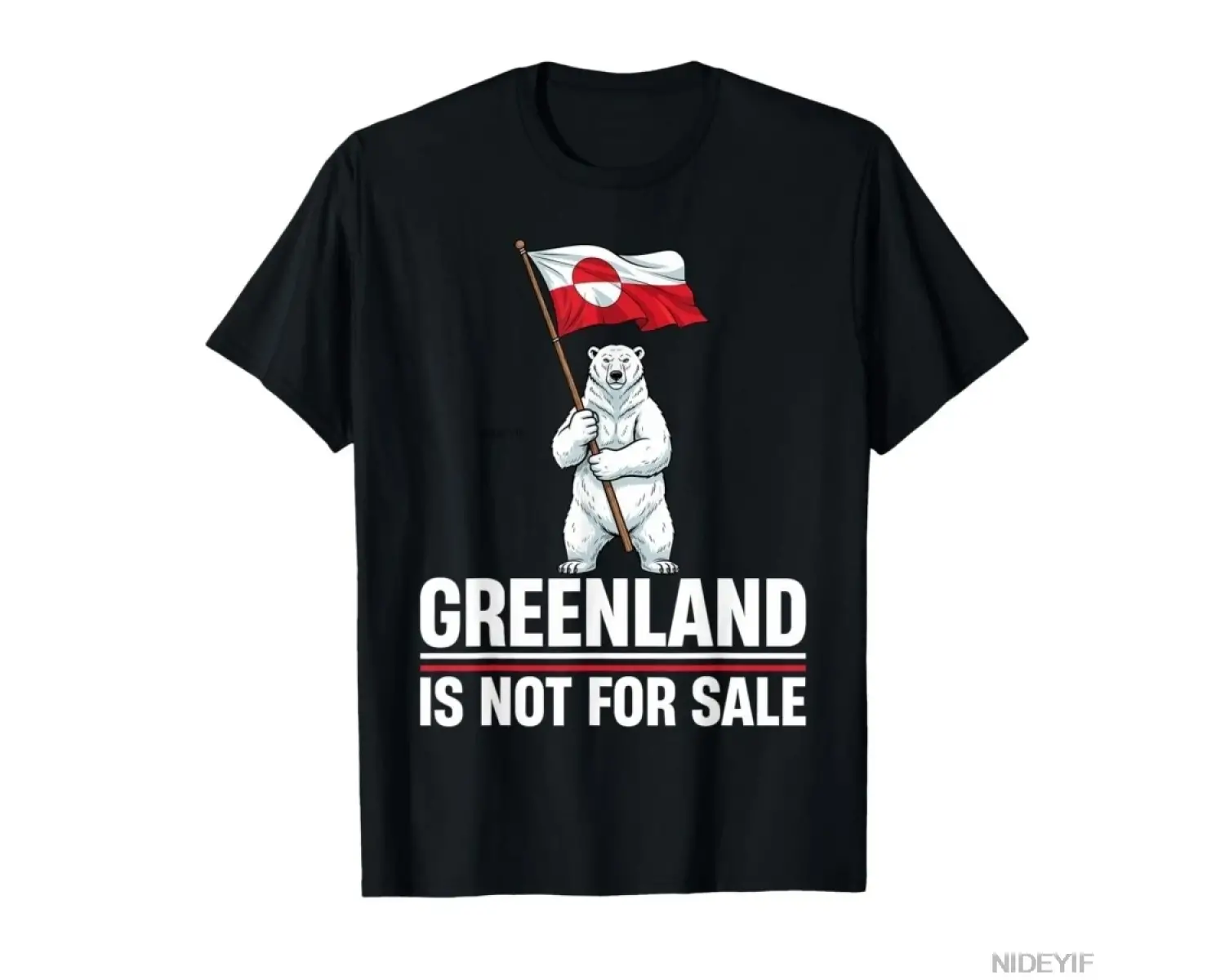 Grönland Satılık Değil Grönland Bayrağı Ayı Grönlandlılar T-shirt Erkekler Kadınlar Için % 10