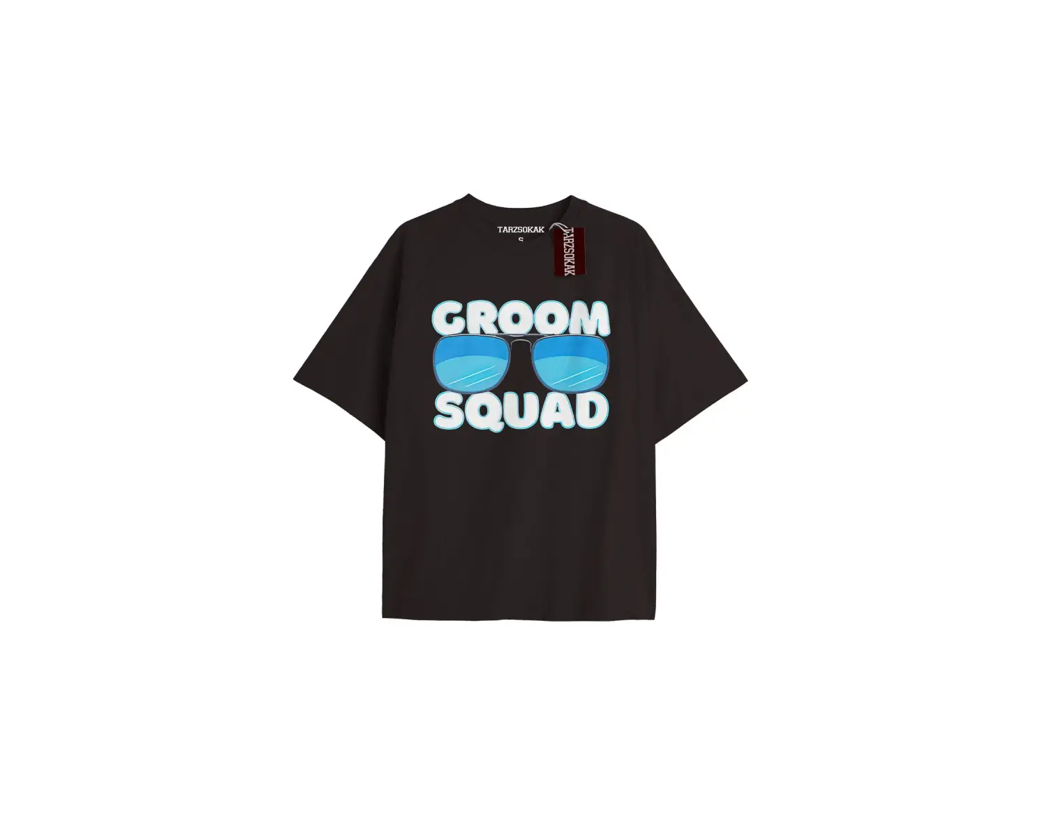 GROOM SQUAD Unisex Oversize Yazılı Tshirt SİYAH