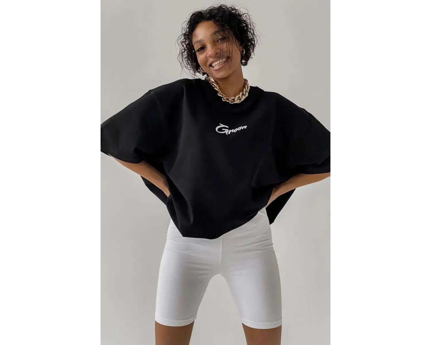 Groove Ön Ve Arka Baskılı Oversize