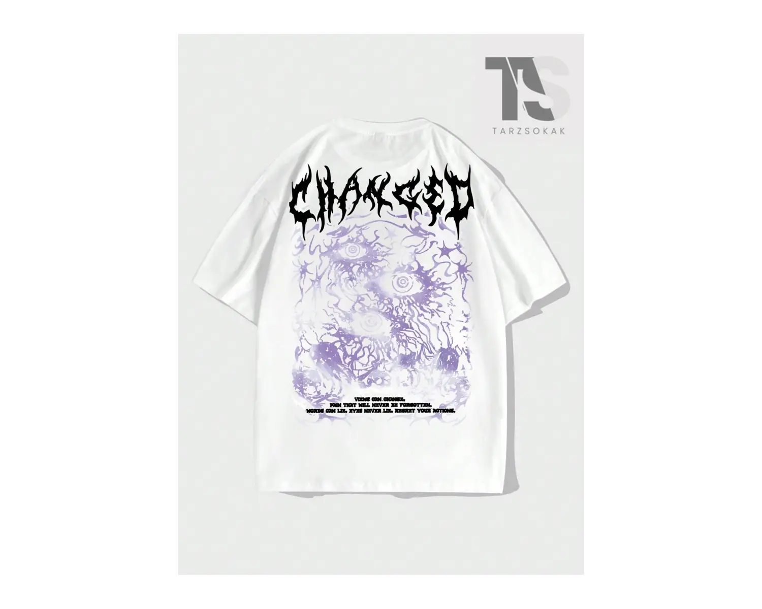 Grunge Punk Erkek Mektup Grafikli Tişört