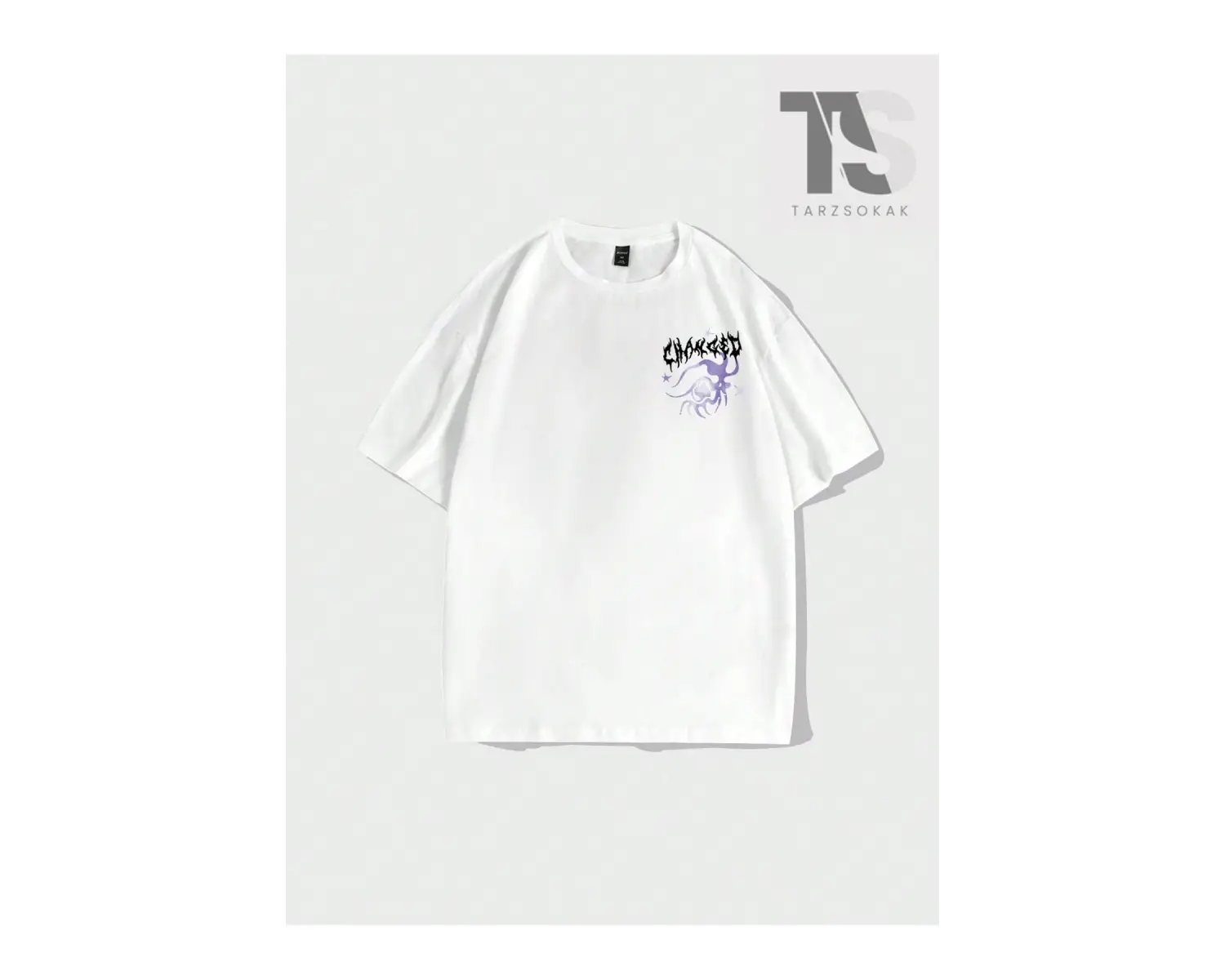 Grunge Punk Erkek Mektup Grafikli Tişört