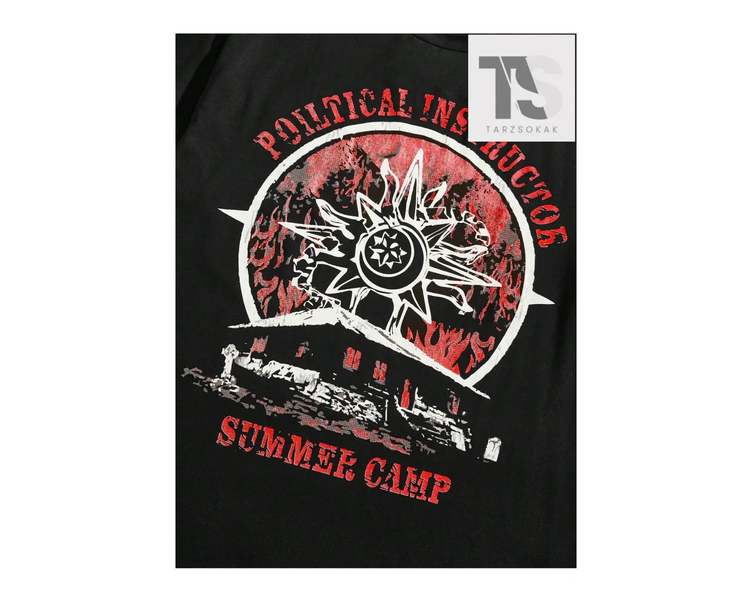 Grunge Punk Erkek Mektup Grafikli Tişört