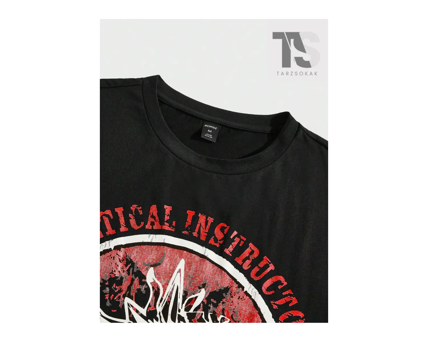 Grunge Punk Erkek Mektup Grafikli Tişört