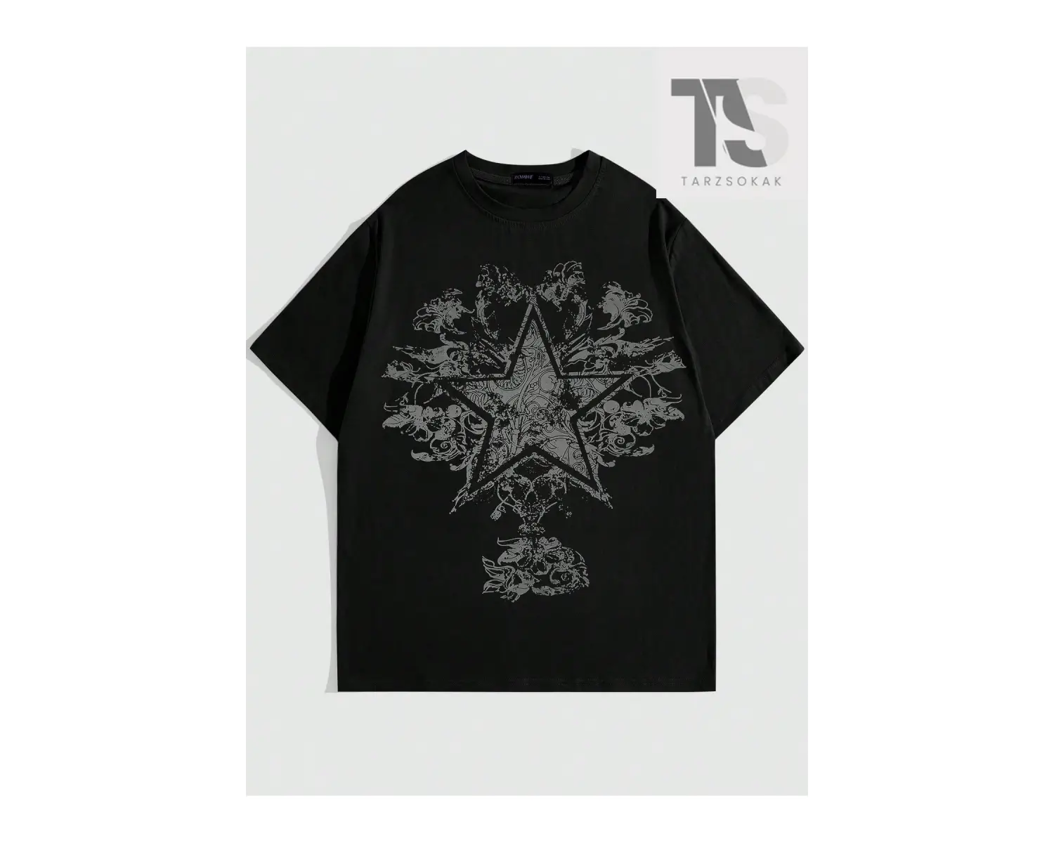 Grunge Punk Erkek Yıldız Baskılı Tişört