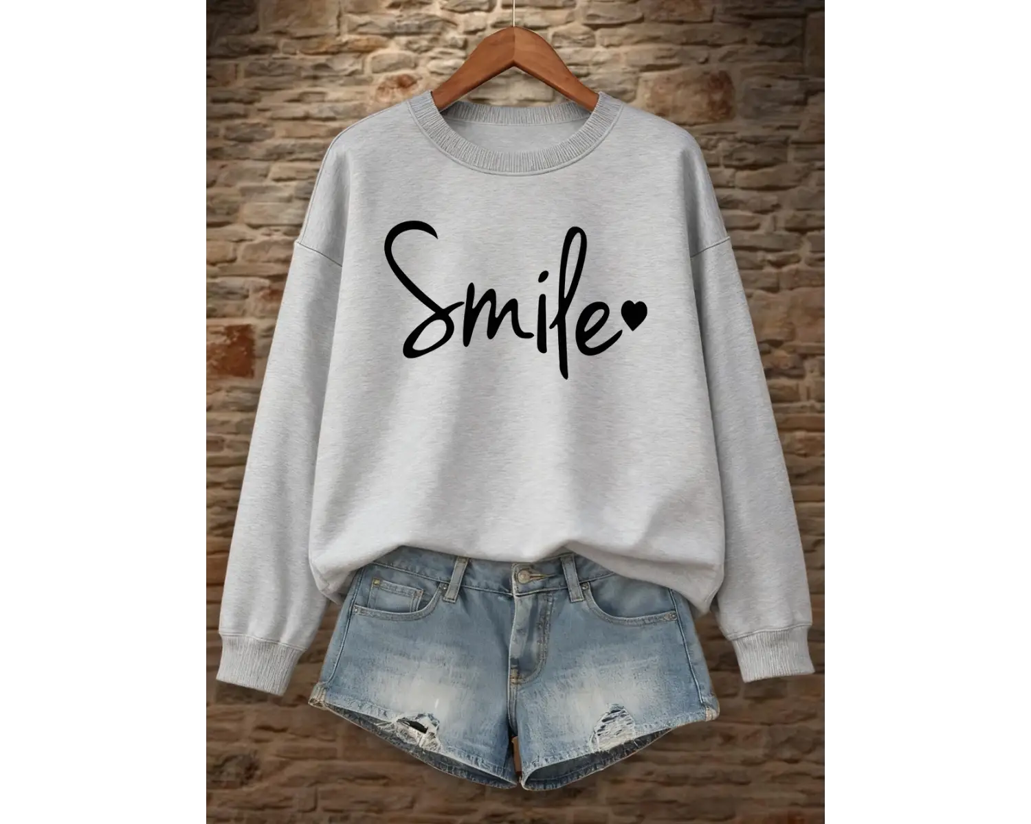 Gülümsemeli Bir Aşk Yaratın Aşkın Işığını Yaratın Sweatshirt Kadın Bol Spor Kapüşonlu Üstler