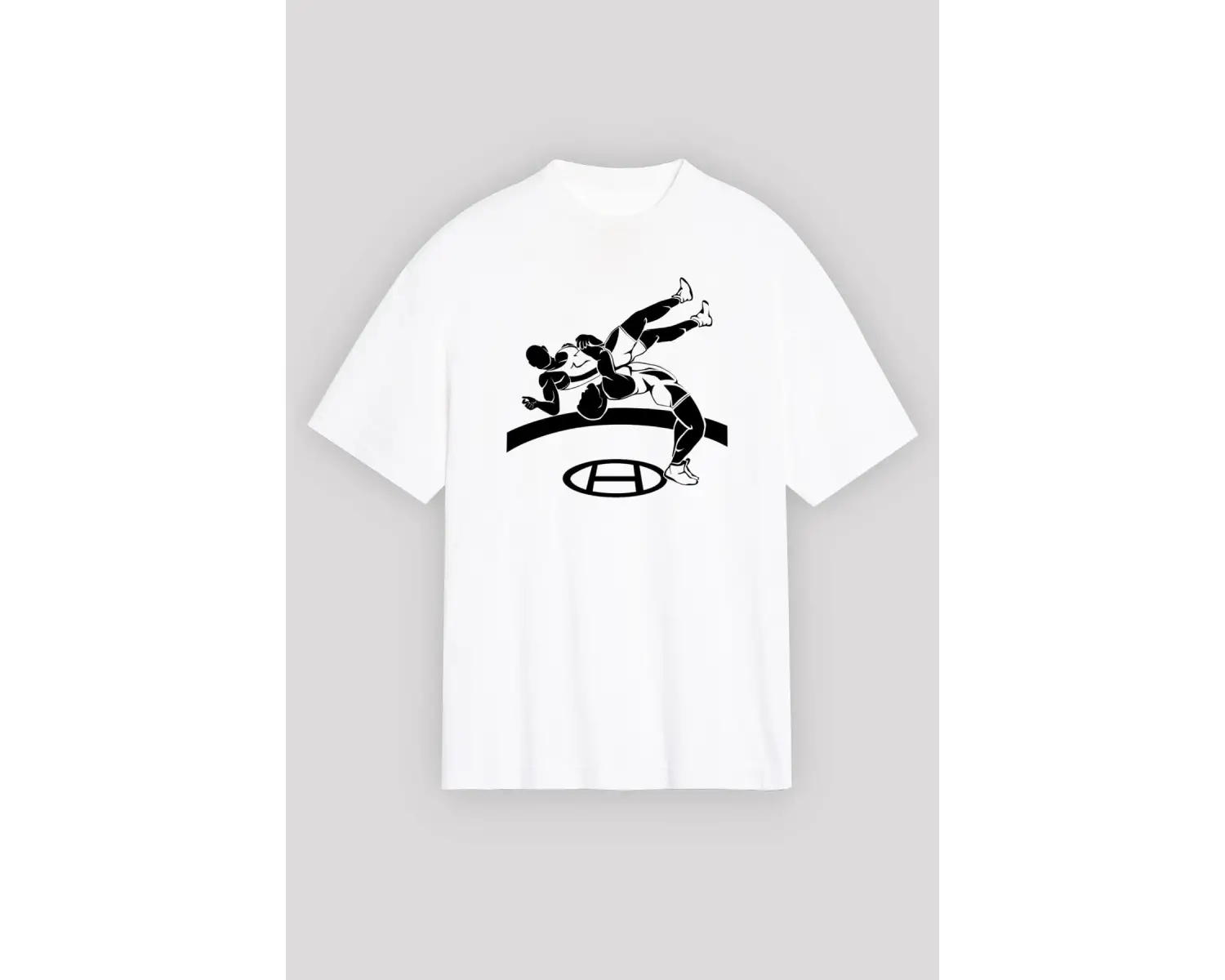 Güreş Beyaz Unisex Oversize Tişört T-shirt