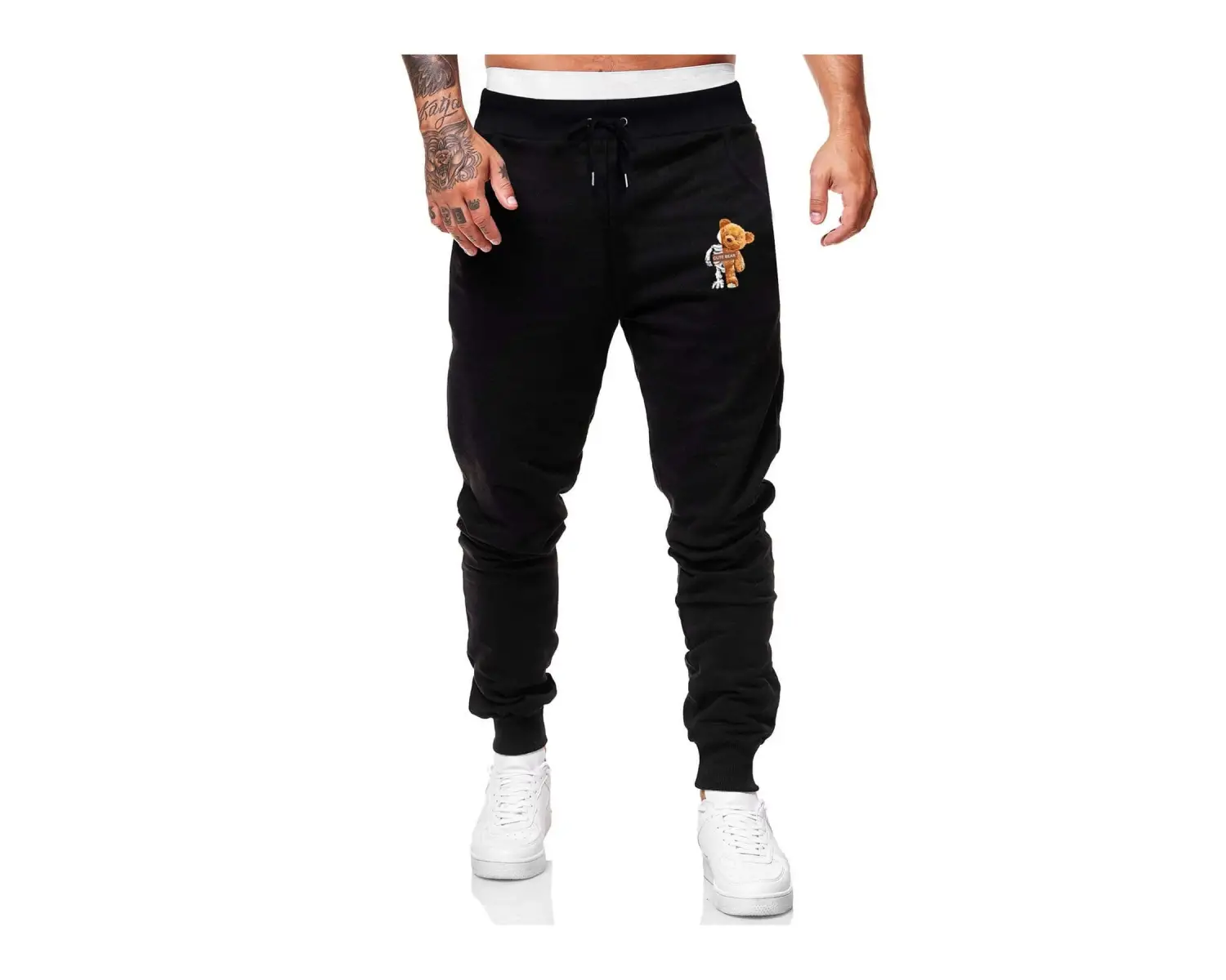 Guys Bear Graphic Drawstring Eşofman Altı