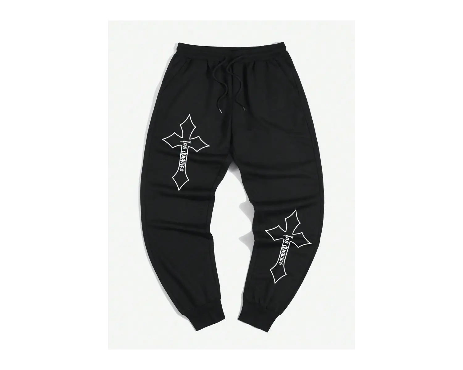 Guys Cross Letter Graphic Drawstring Waist Eşofman Altı