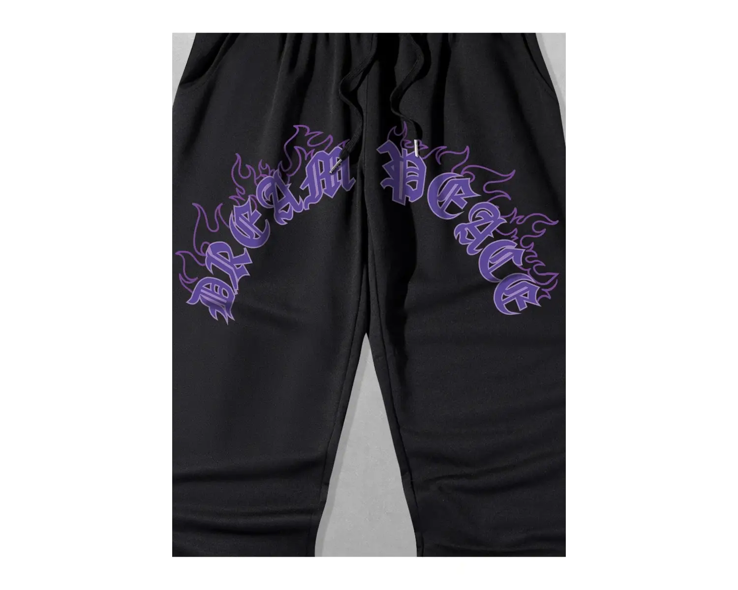 Guys Letter Fire Graphic Drawstring Eşofman Altı