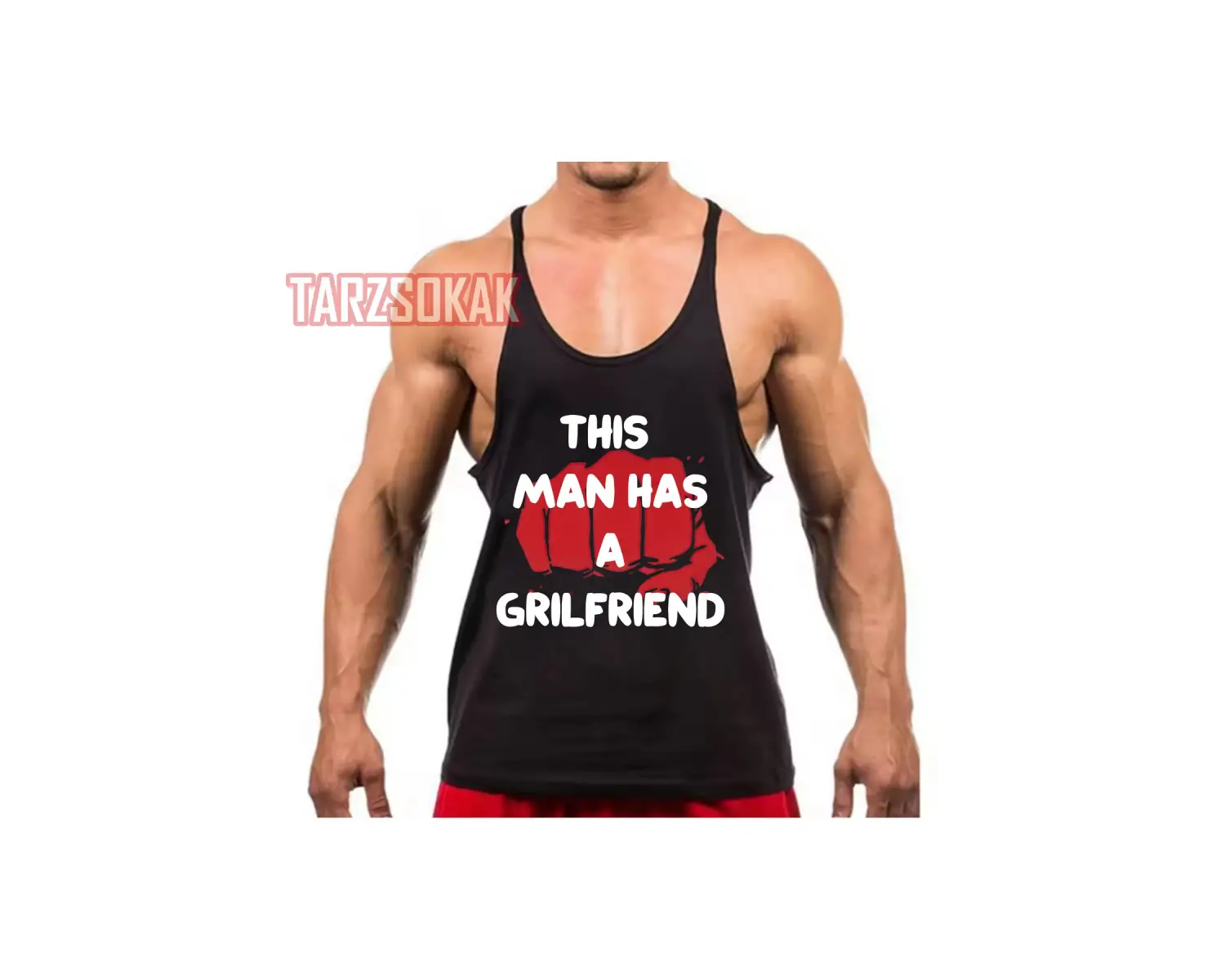 Gym Tank Top Fitness Sporcu Atleti Bu adamın bir kız arkadaşı var