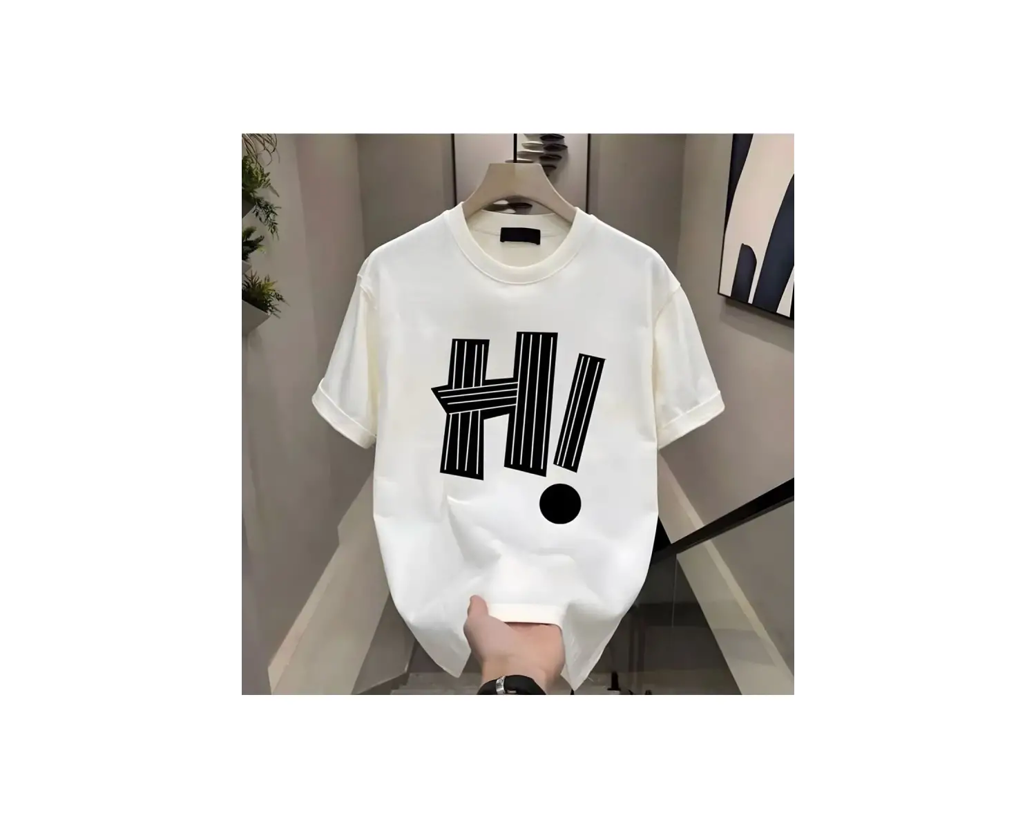 H! Baskılı Beyaz Erkek