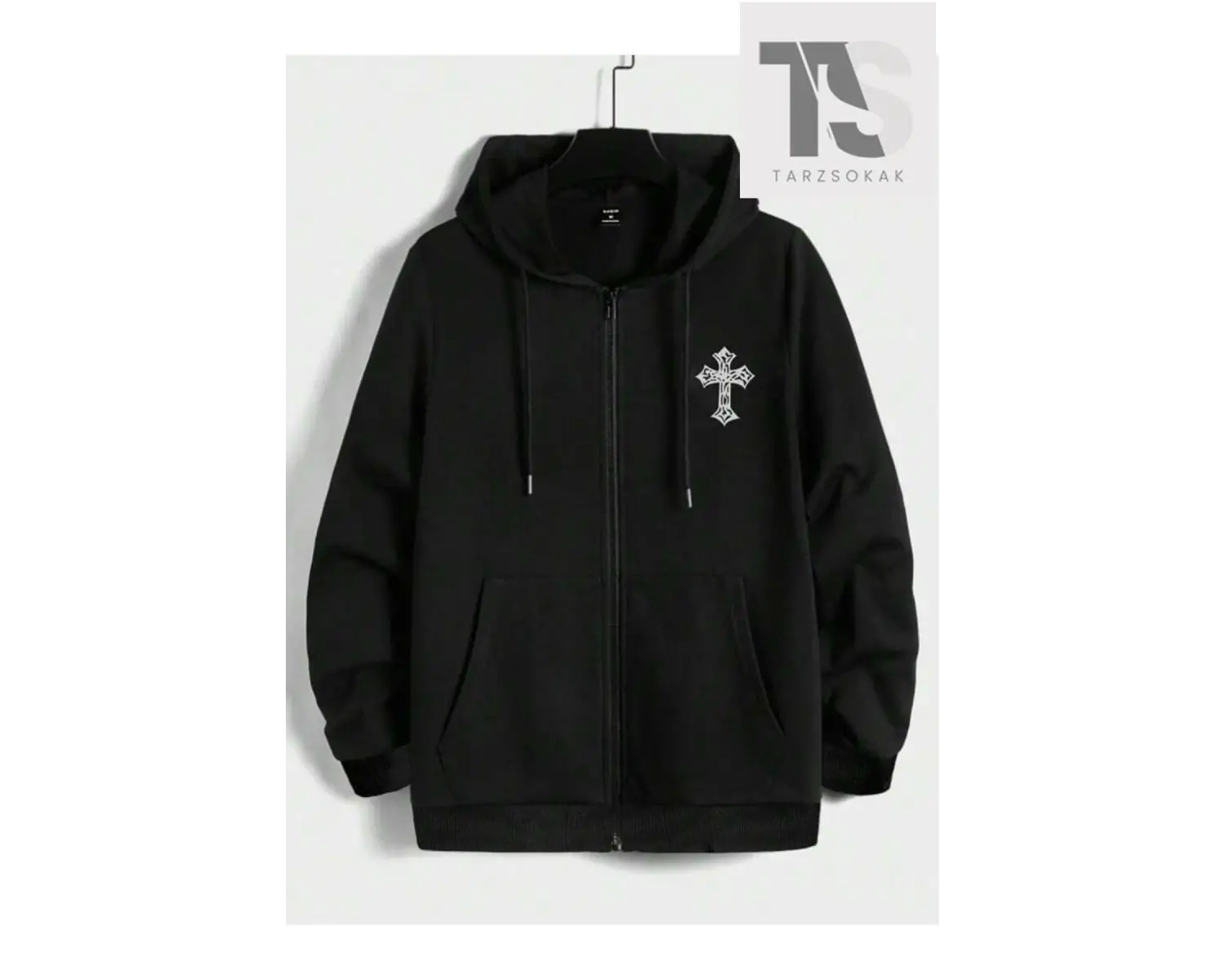 Haç Sembol Sweatshirt Fermuarlı Hırka