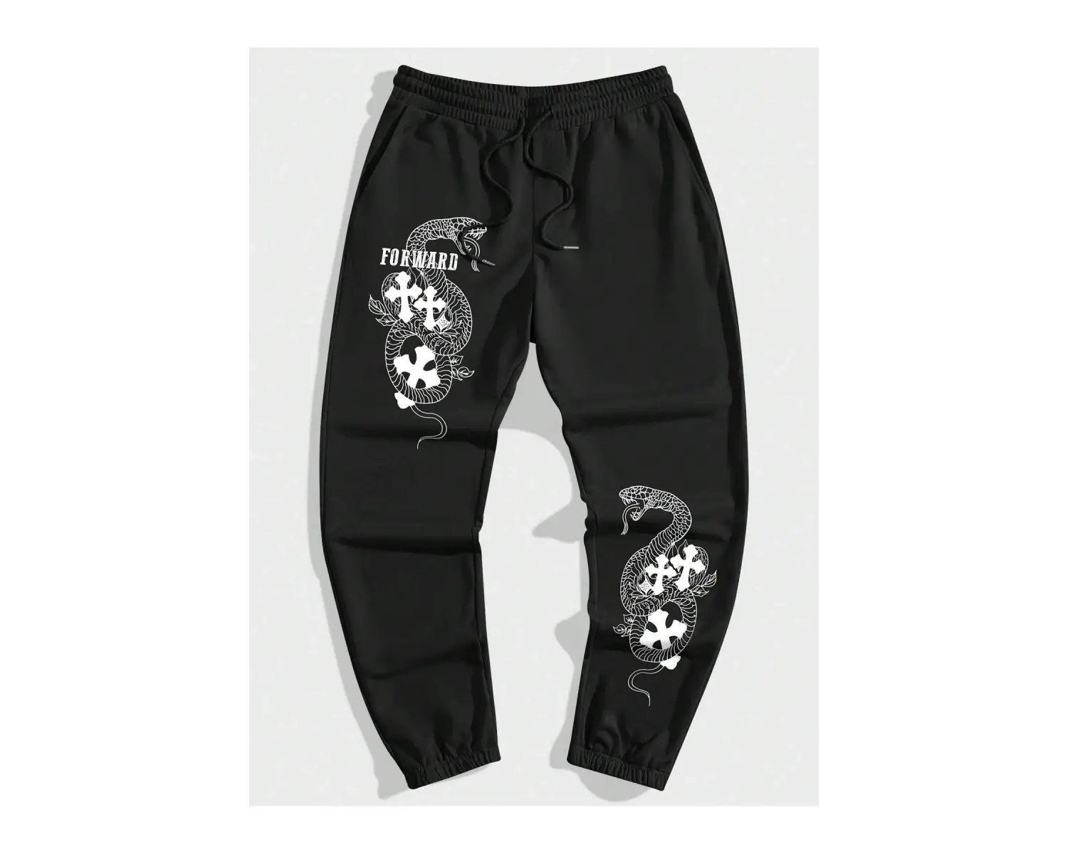 Halloween Cross & Letter Graphic Drawstring Waist Eşofman Altı