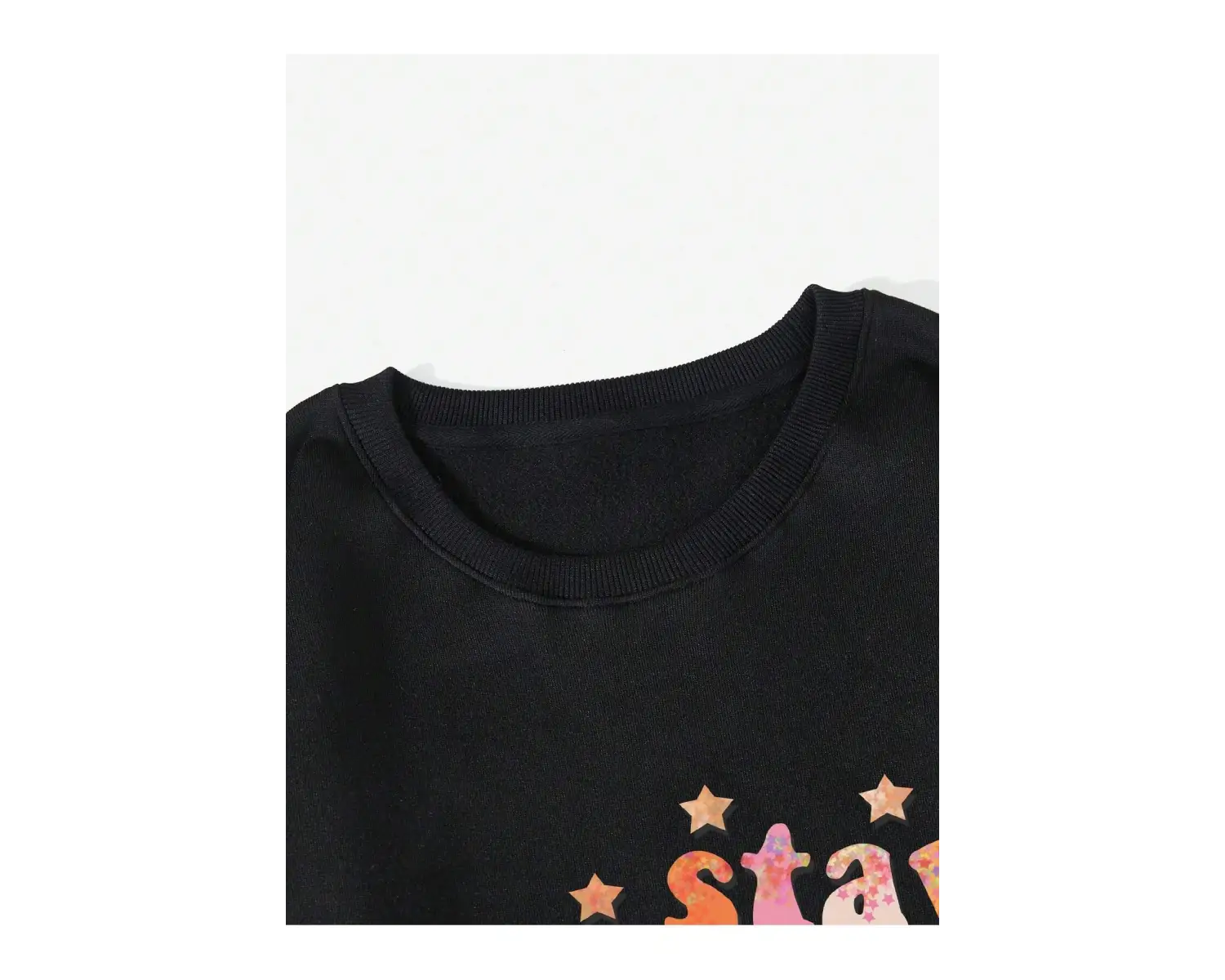 Halloween Letter Graphic Lined Sweatshirt Siyah