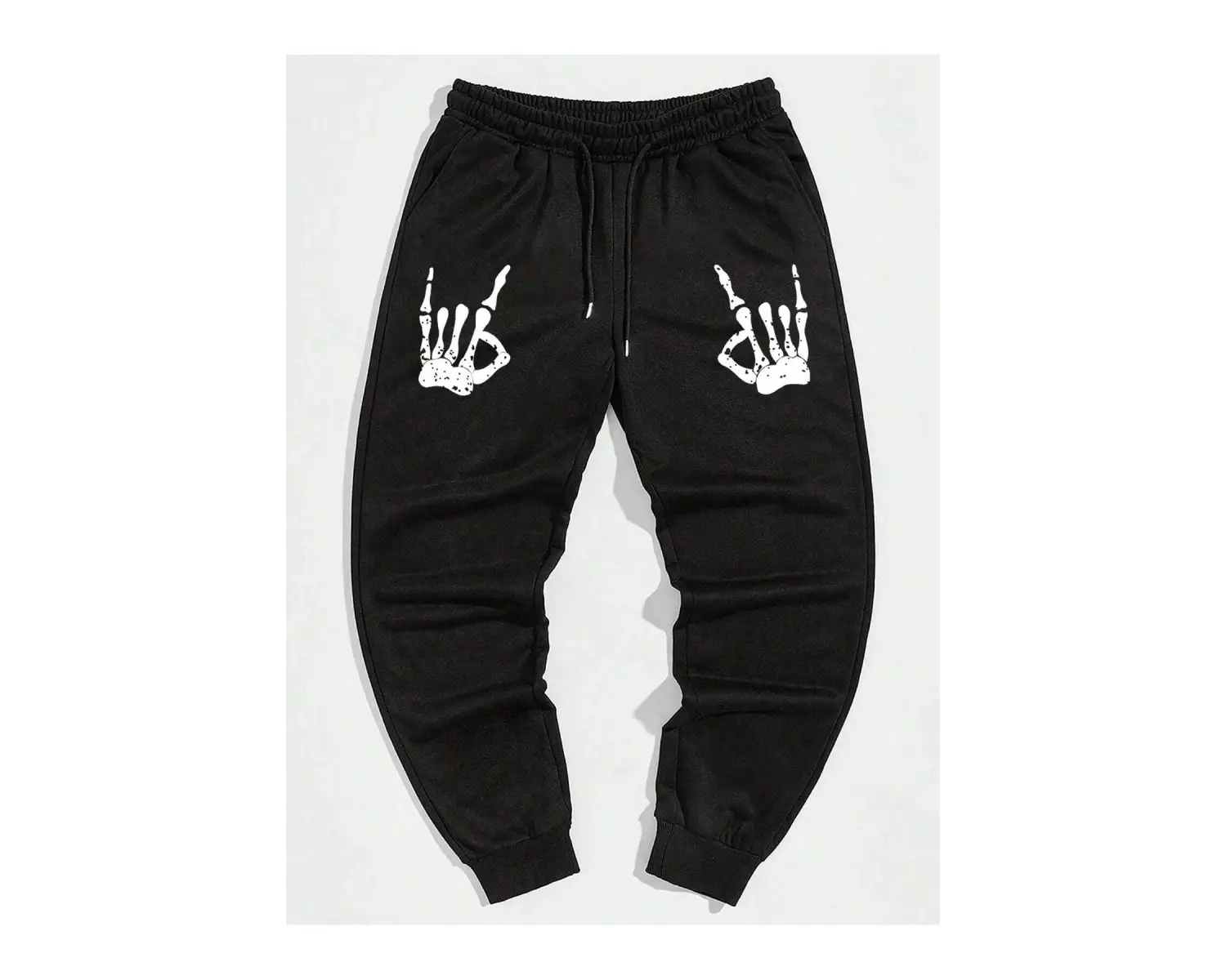 Halloween Skeleton Hand Print Drawstring Waist Eşofman Altı