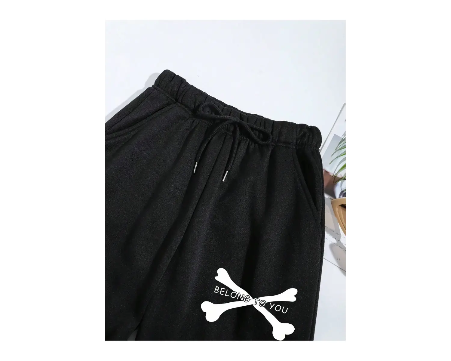 Halloween Skull Print Drawstring Waist 4 Mevsim Eşofman