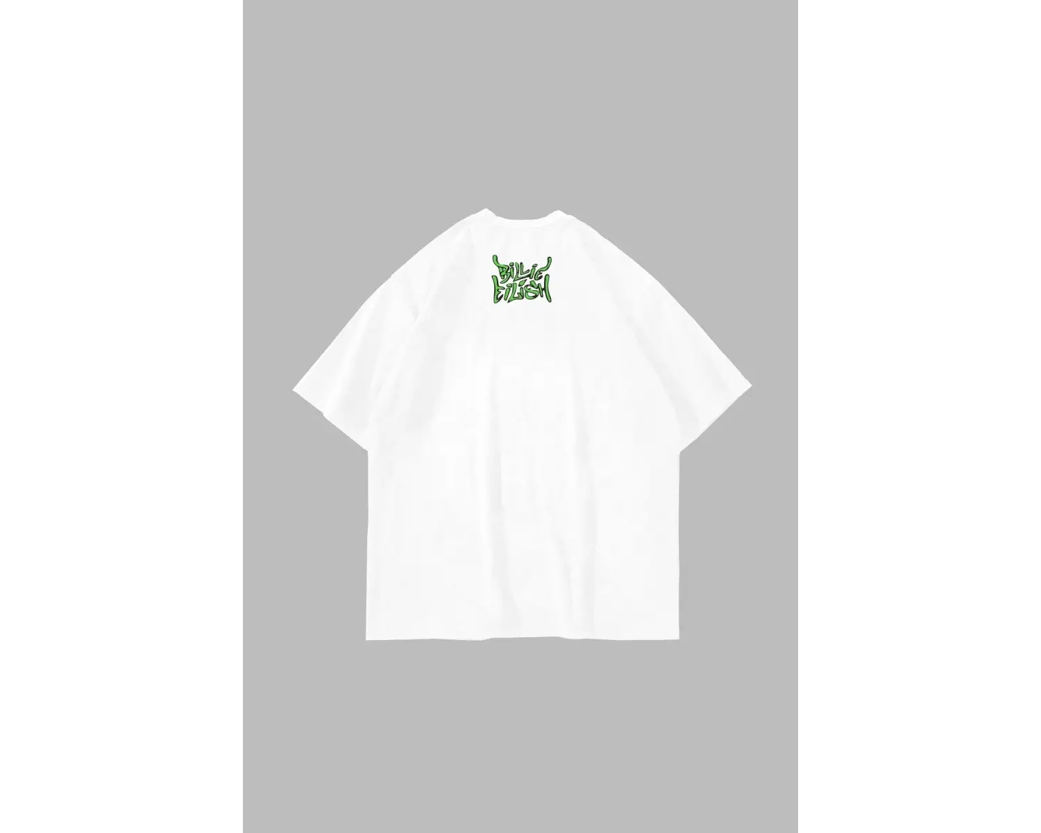 Happier Than Ever Baskılı Oversize Unisex Beyaz