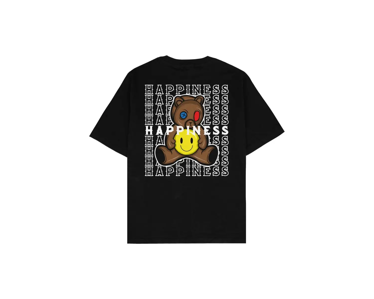 Happiness Siyah Oversize Unisex T-shirt