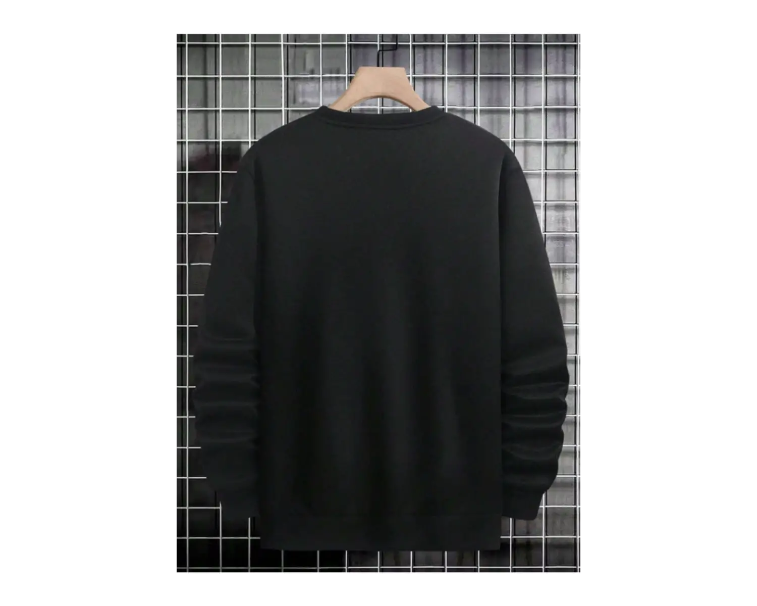 Happy Bear Oversize Bisiklet Yaka Pamuklu Sweatshirt Siyah