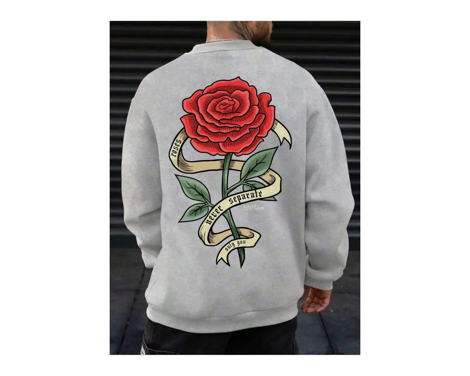 Harajuka Sokak Çiçek Desenli Kazak Beyaz