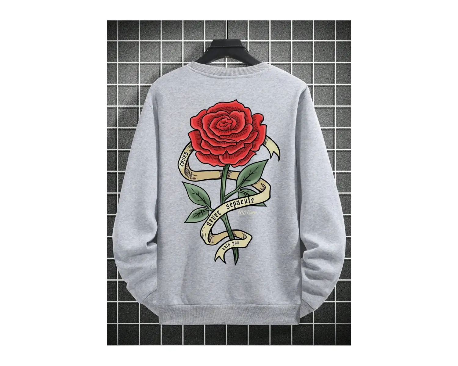 Harajuka Sokak Çiçek Desenli Kazak Beyaz