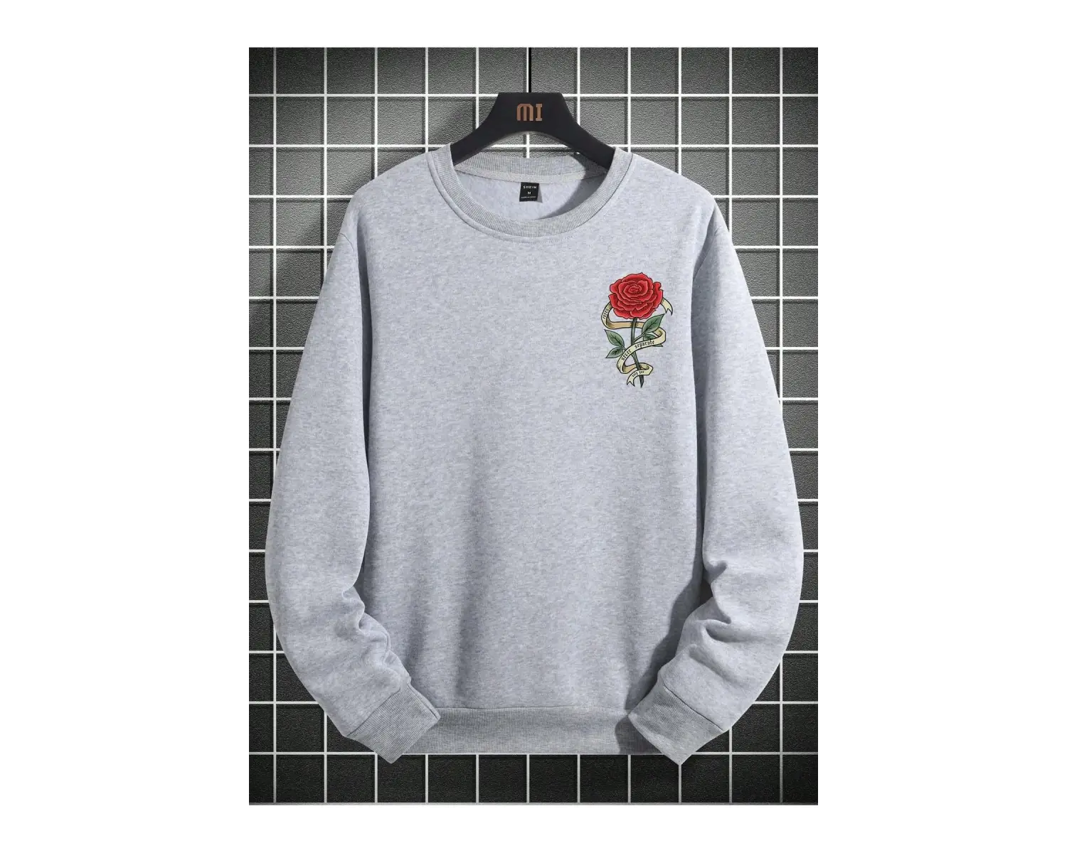 Harajuka Sokak Çiçek Desenli Kazak Beyaz