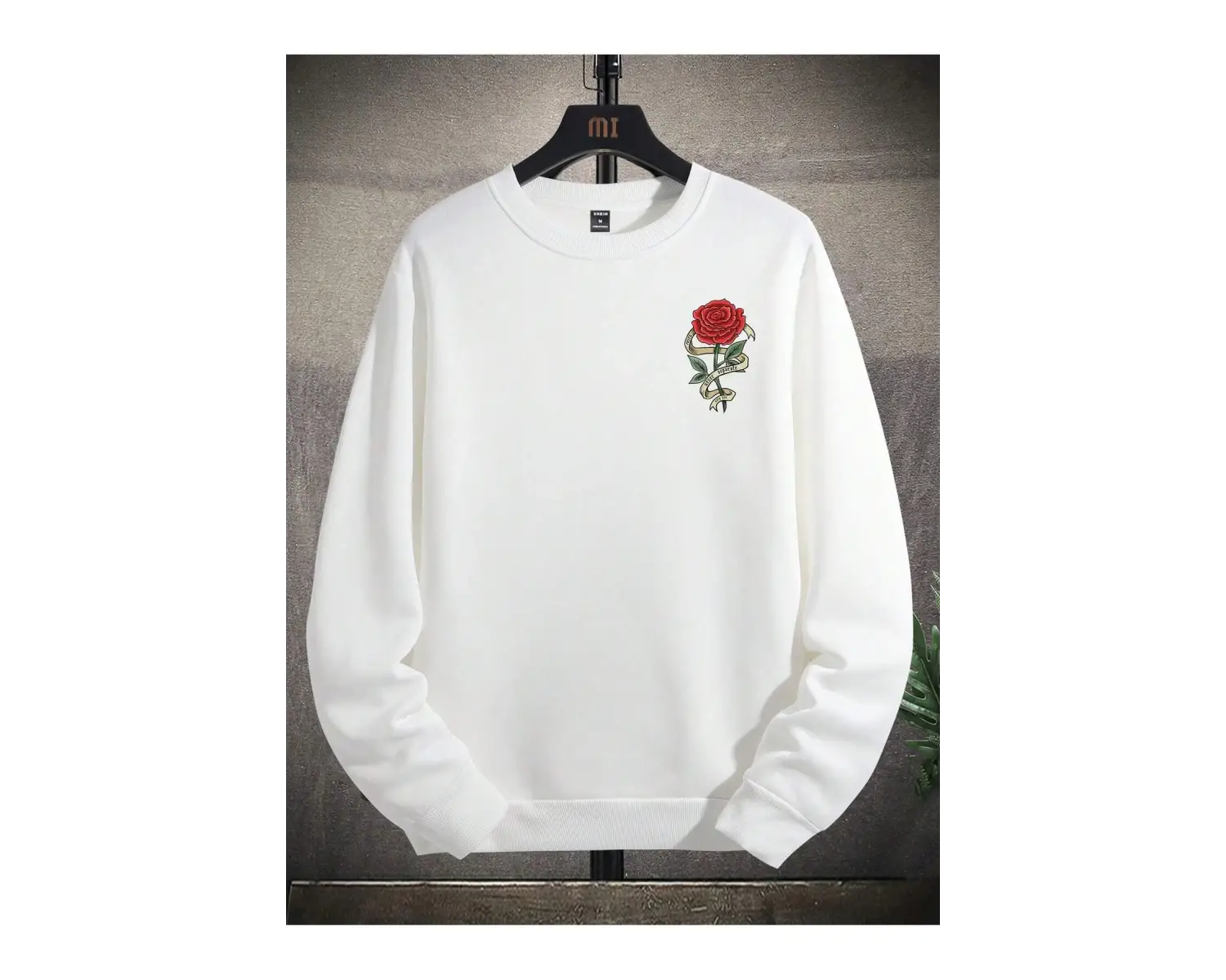 Harajuka Sokak Çiçek Desenli Kazak Beyaz