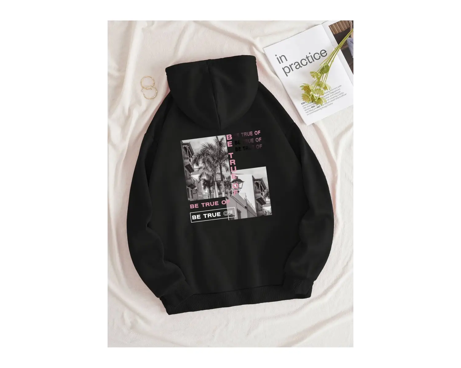 Harajuka Sokakt Yazılı Grafik Sweat Siyah