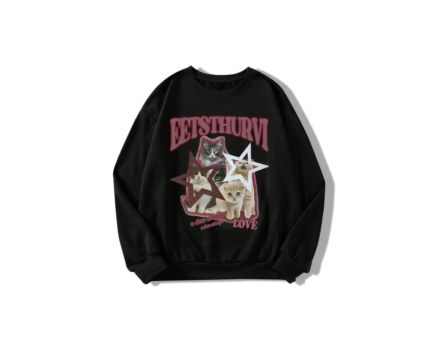 Harfli Grafik Düşük Sweat Beyaz