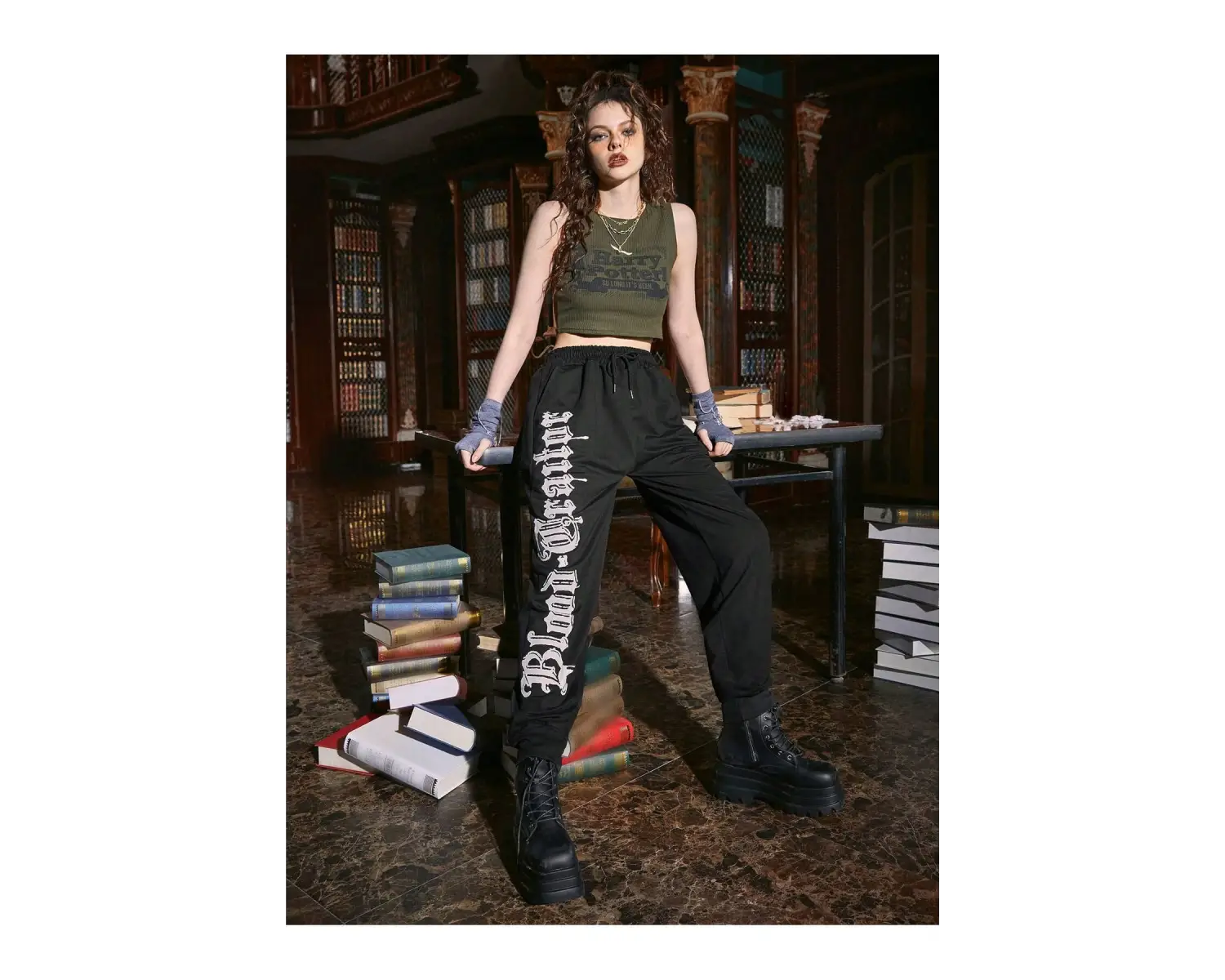 Harry Potter | Letter Graphic Drawstring Waist 4 Mevsim Eşofman