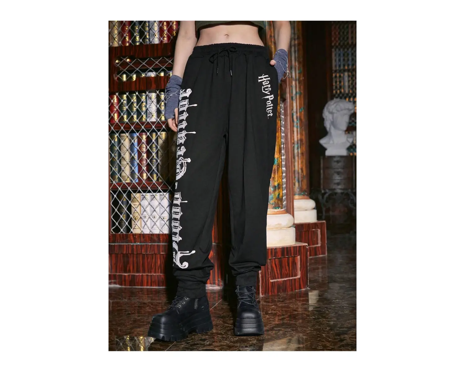 Harry Potter | Letter Graphic Drawstring Waist 4 Mevsim Eşofman