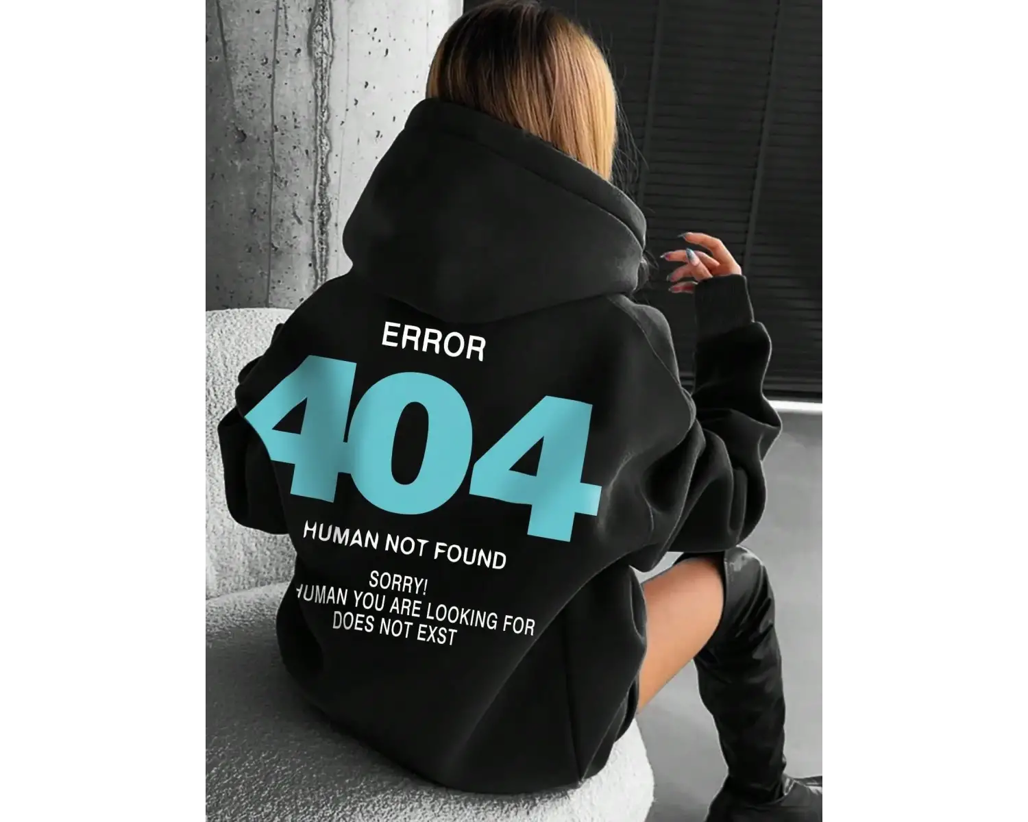 Hata 404 İnsan Bulunmaz Üzgünüm! Kadın Kapşonlu Moda S-XXL Kapüşonlular Polar Yüksek Kaliteli