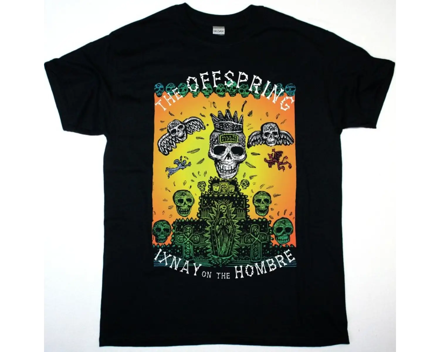 HATEBREED SKULL LOGO NEW BLACK T-SHIRT ÖN VE ARAKA BASKILI