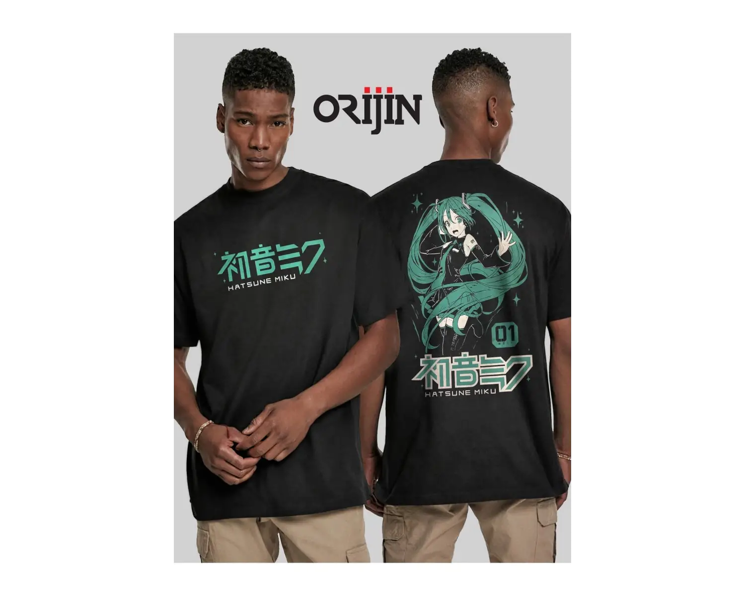 Hatsune Miku Cv01 Vocaloid Ön Arka Baskılı Unisex Siyah